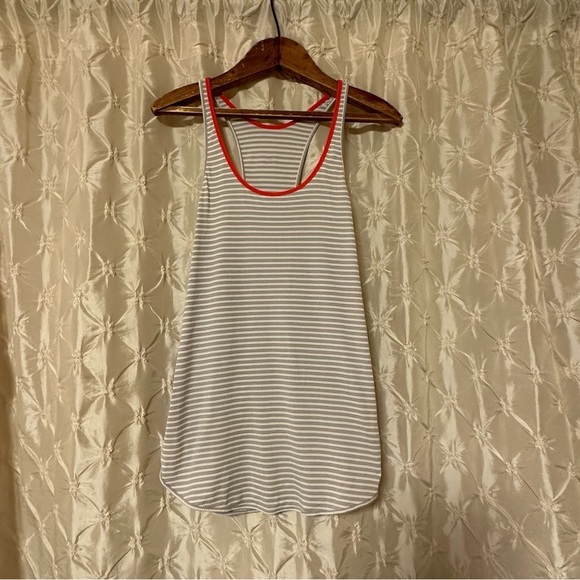 Lululemon What The Sport Singlet Racerback Tank Top Silver Stripe White - Picture 3 of 14